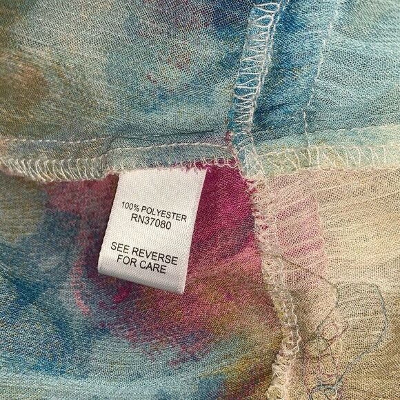 Cato Tie Dyed Ruffle Tiered Front Tie Kimono Maxi Duster 14/16W - Picture 5 of 7